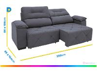 Sofá Retrátil Reclinável 3 Lugares Suede Moviment Grazzia Linoforte - 3