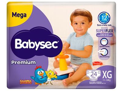 Fralda Babysec Premium Galinha Pintadinha Tam. XG 11 a 14kg 24 Unidades
