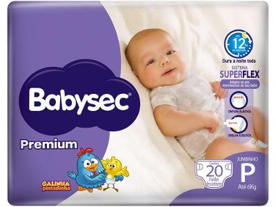 Fralda Babysec Premium Galinha Pintadinha Tam. P até 6kg 20 Unidades