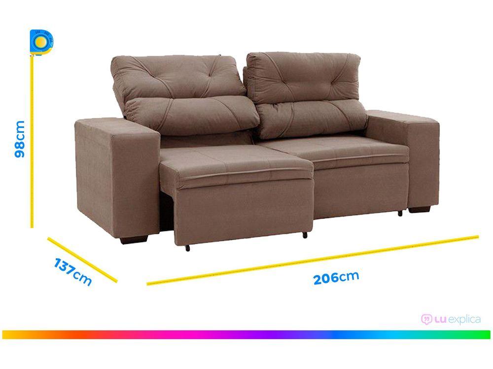 Conjunto de Sofás 2 e 3 Lugares Retrátil e - 3