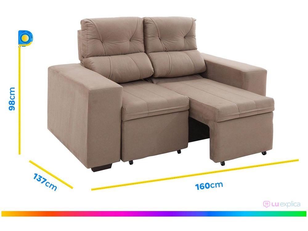 Conjunto de Sofás 2 e 3 Lugares Retrátil e - 4