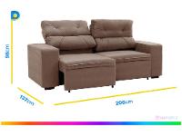 Conjunto de Sofás 2 e 3 Lugares Retrátil e - 3