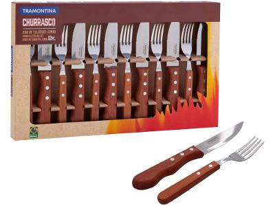 Jogo de Talheres Tramontina Inox para Churrasco Dynamic Jumbo Quantidade 12 Peças