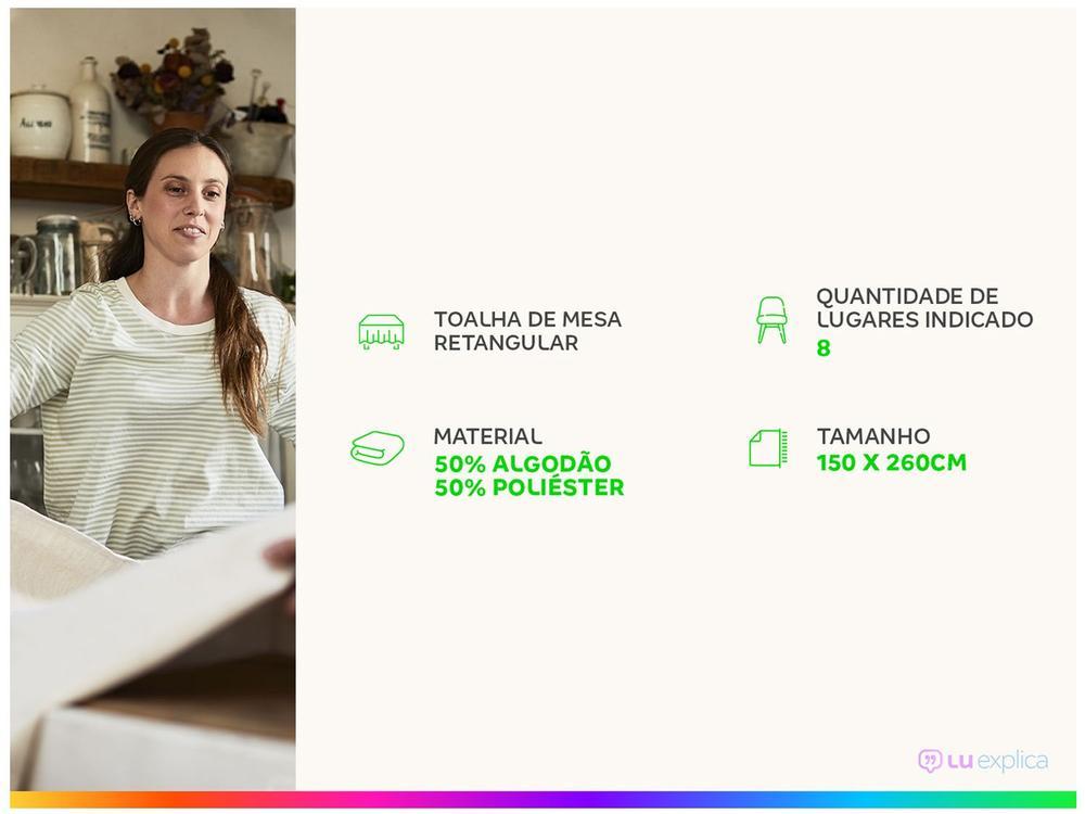 Toalha de Mesa Retangular Teka Branca 150x260cm Champanhe Magnum - 2