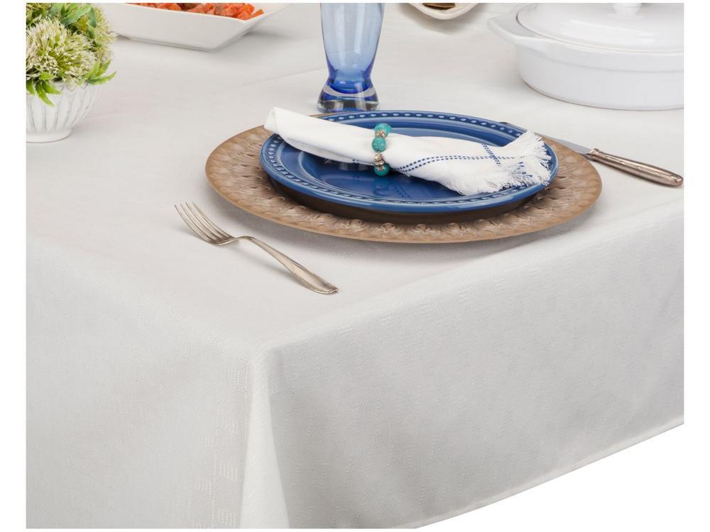 Toalha de Mesa Retangular Teka Branca 150x260cm Champanhe Magnum - 3