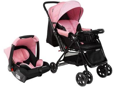 Carrinho de Bebê Alça Reversível com Bebê Conforto Cosco Kids Travel System Reverse 0 a 15kg
