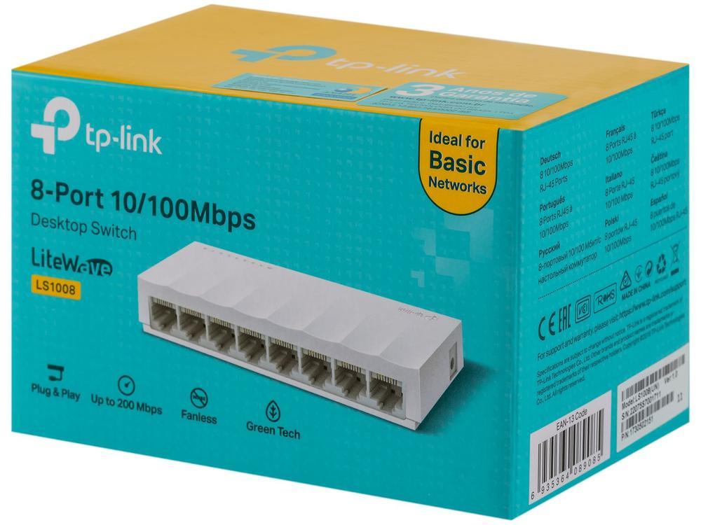 Switch 8 Portas TP-Link LS1008 10/100Mbps - 6