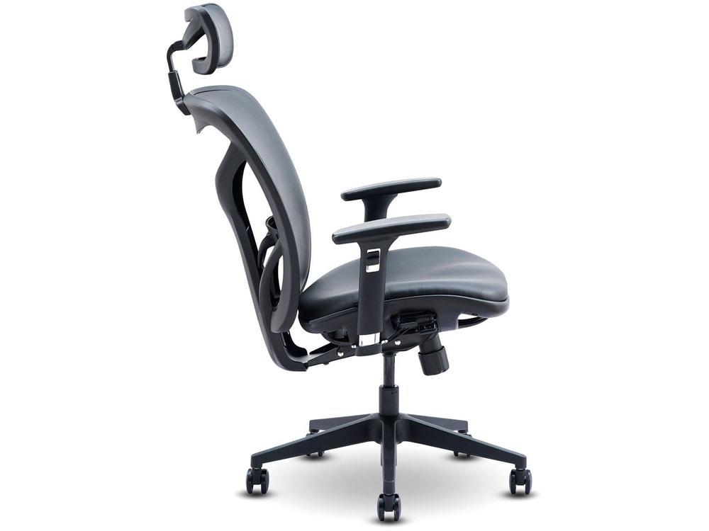 Cadeira de Escritório Presidente Giratória Preto - 6