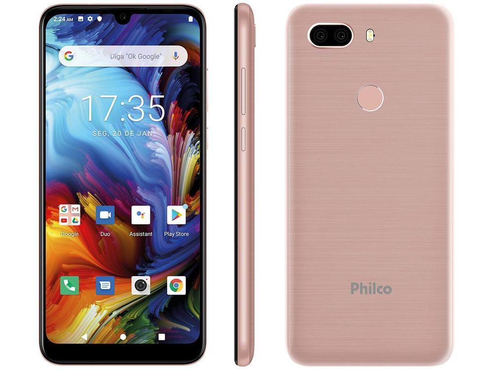 Smartphone Philco PCS02RG HIT MAX 128GB Rose - 4G 4GB RAM Tela 6” Câm. Dupla + Selfie 8MP - 1