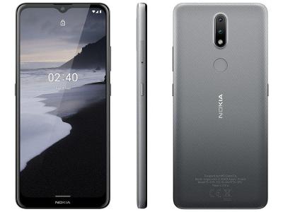 Smartphone Nokia 2.4 64GB Cinza 4G 3GB RAM 6,5” Câm. Dupla + Selfie 5MP com Pacote Offic