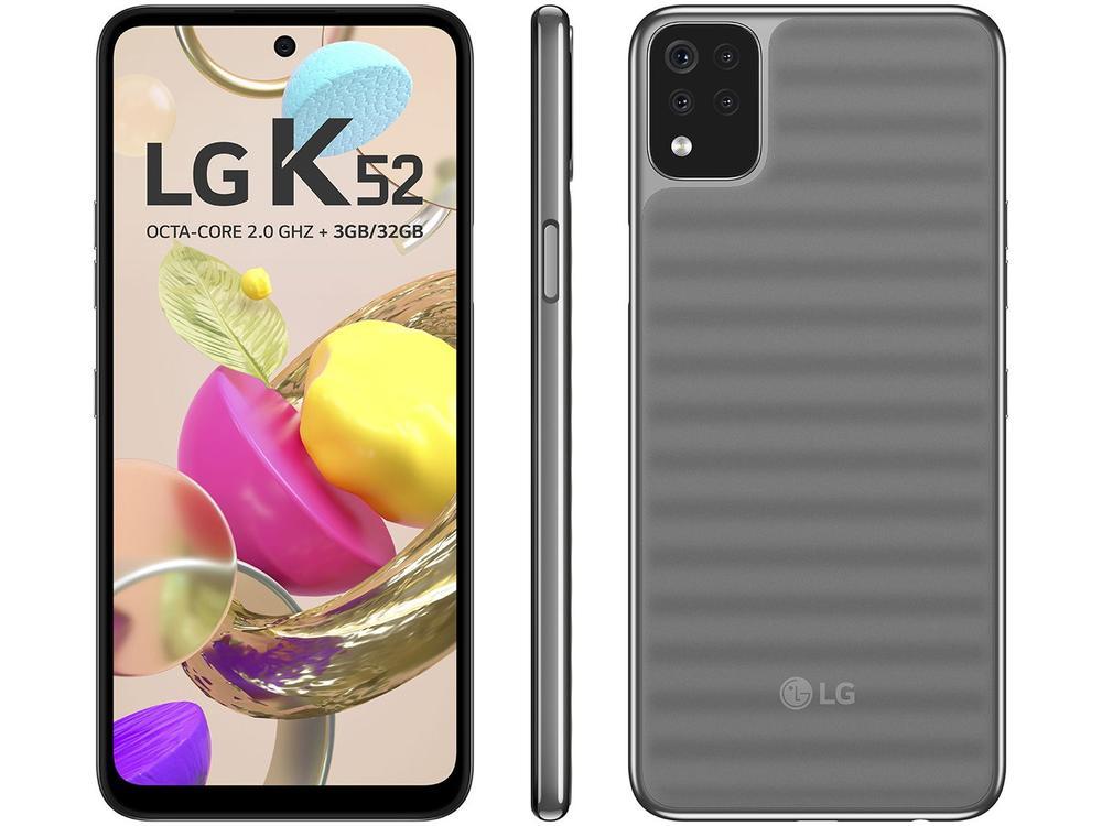 Smartphone LG K52 64GB Cinza 4G Octa-Core 3GB RAM Tela 6,6” Câm. Quádrupla + Selfie 8MP Dual Chip - 1