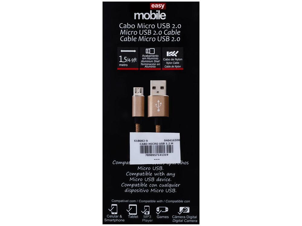 Cabo Micro USB 1,2m Easy Mobile - 6