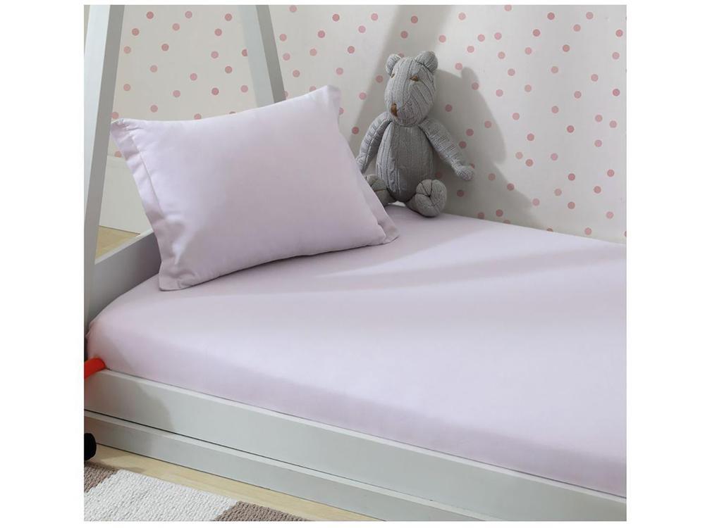 Jogo de Cama para Berço Döhler 100% Algodão 180 Fios Liso Safira Rosa 2 Peças - 5