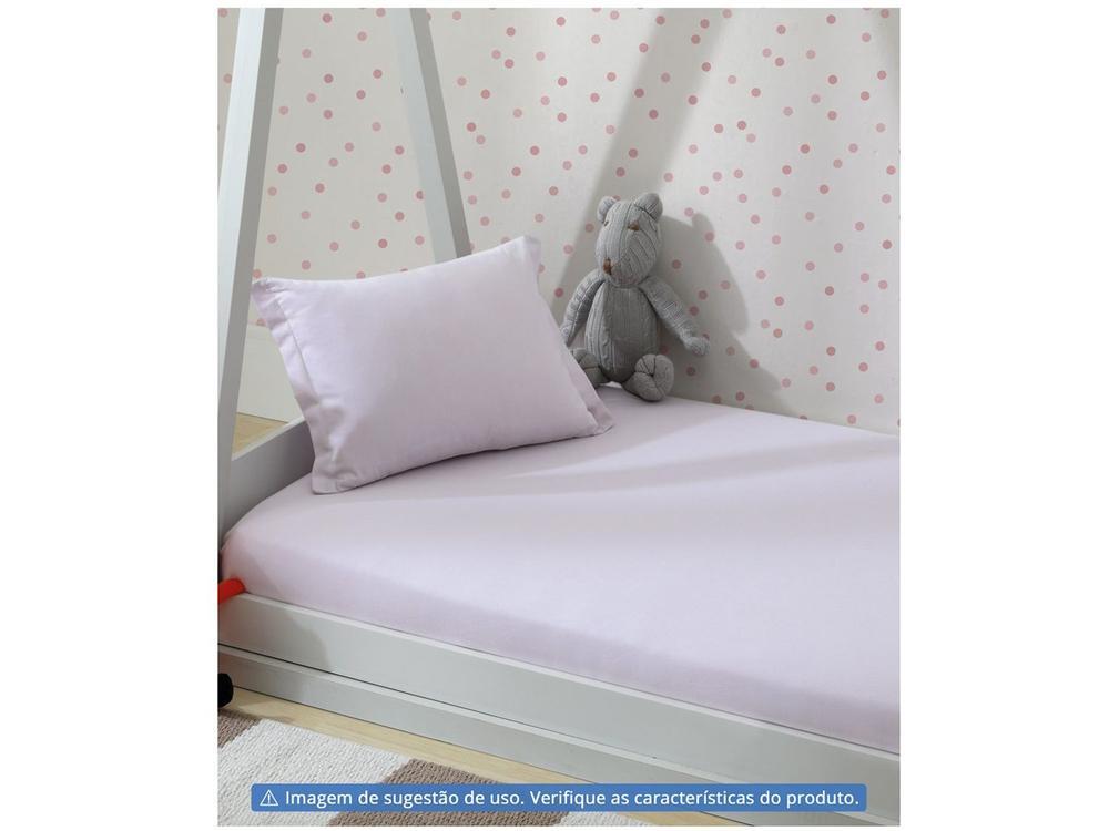 Jogo de Cama para Berço Döhler 100% Algodão 180 Fios Liso Safira Rosa 2 Peças - 3