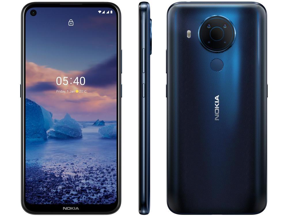 Smartphone Nokia 5.4 128GB Azul 4G Octa-Core - 4GB RAM Tela 6,39” Câm. Quádrupla + Selfie 16MP - 1