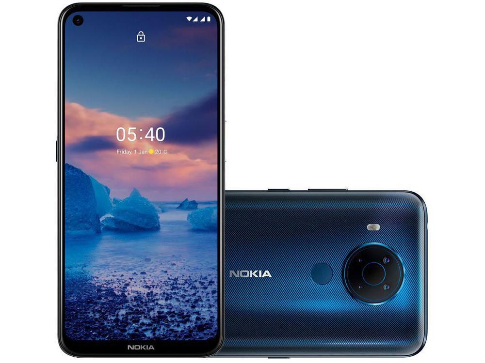 Smartphone Nokia 5.4 128GB Azul 4G Octa-Core - 4GB RAM Tela 6,39” Câm. Quádrupla + Selfie 16MP - 9