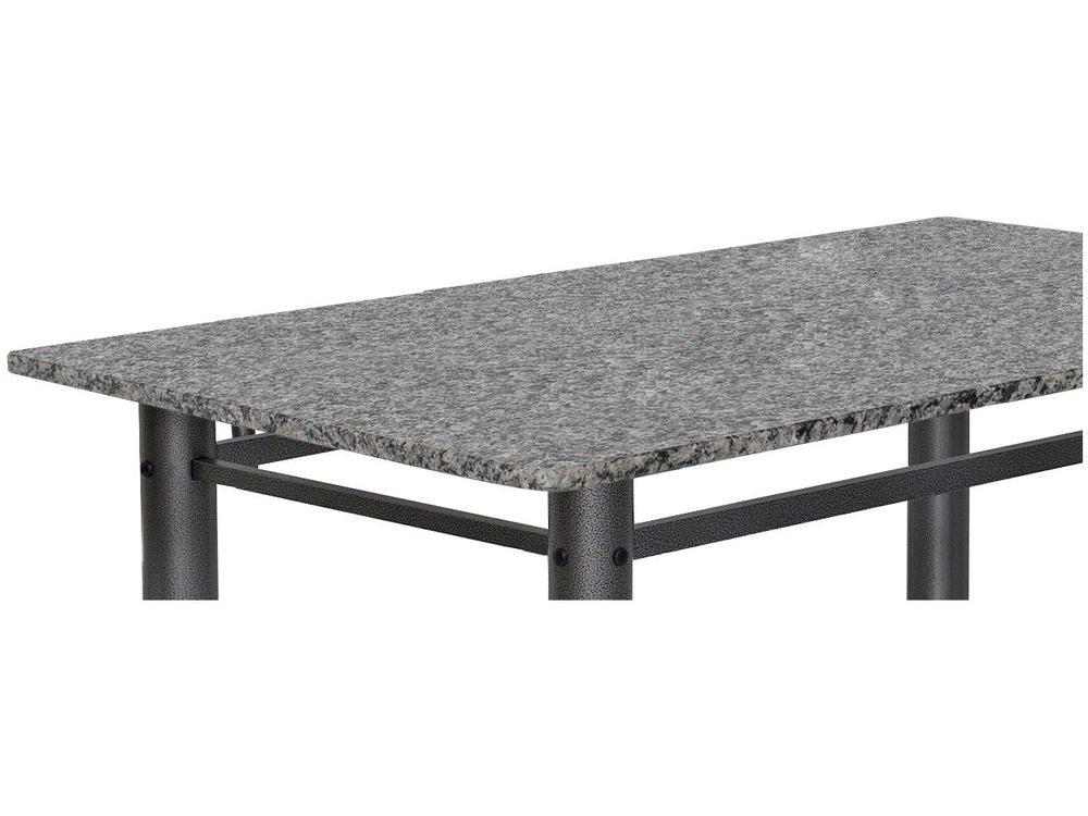 Mesa de Jantar 6 Cadeiras Retangular Aço Tampo Granito Poeme Ciplafe - 9