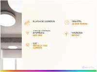 Plafon LED de Sobrepor Redondo 18W Elgin - Downlight Branco - 2