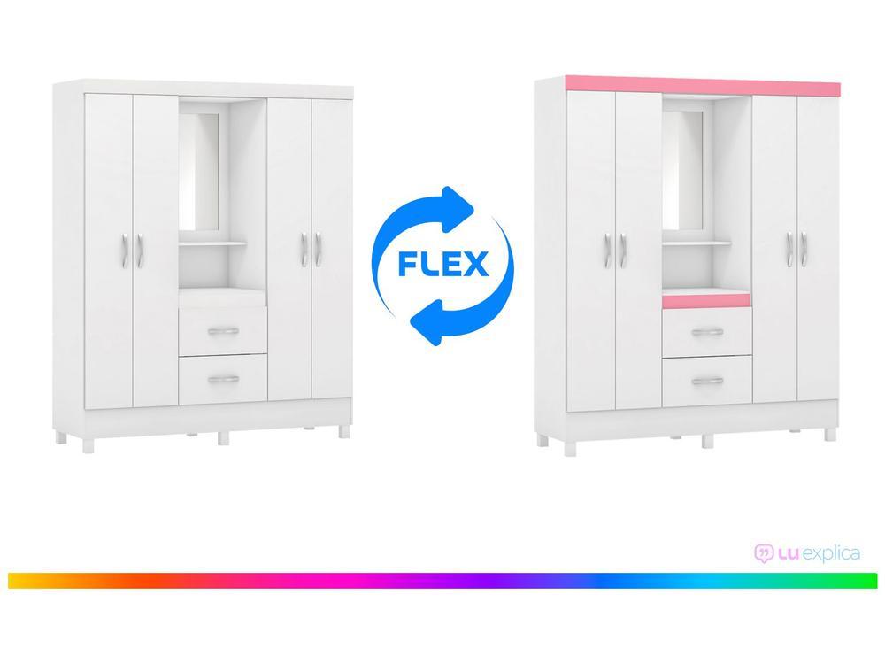 Guarda-roupa Solteiro com Espelho 4 Portas - 2