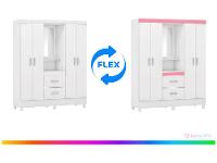 Guarda-roupa Solteiro com Espelho 4 Portas - 2