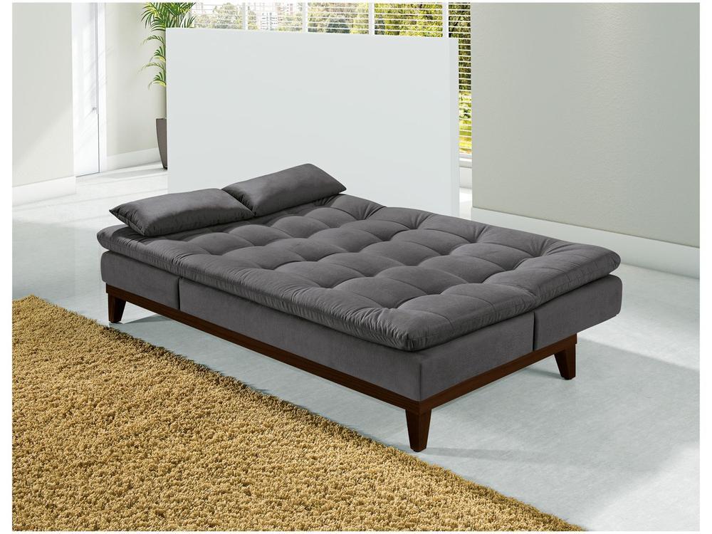 Sofá-cama Casal 3 Lugares Suede Linoforte Jade BPM A2 - 6
