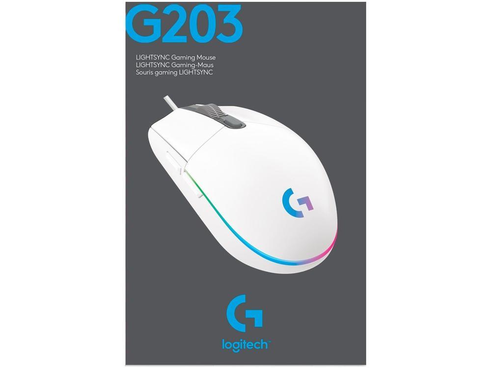Mouse Gamer Logitech G Óptico 8000DPI 6 Botões - 6