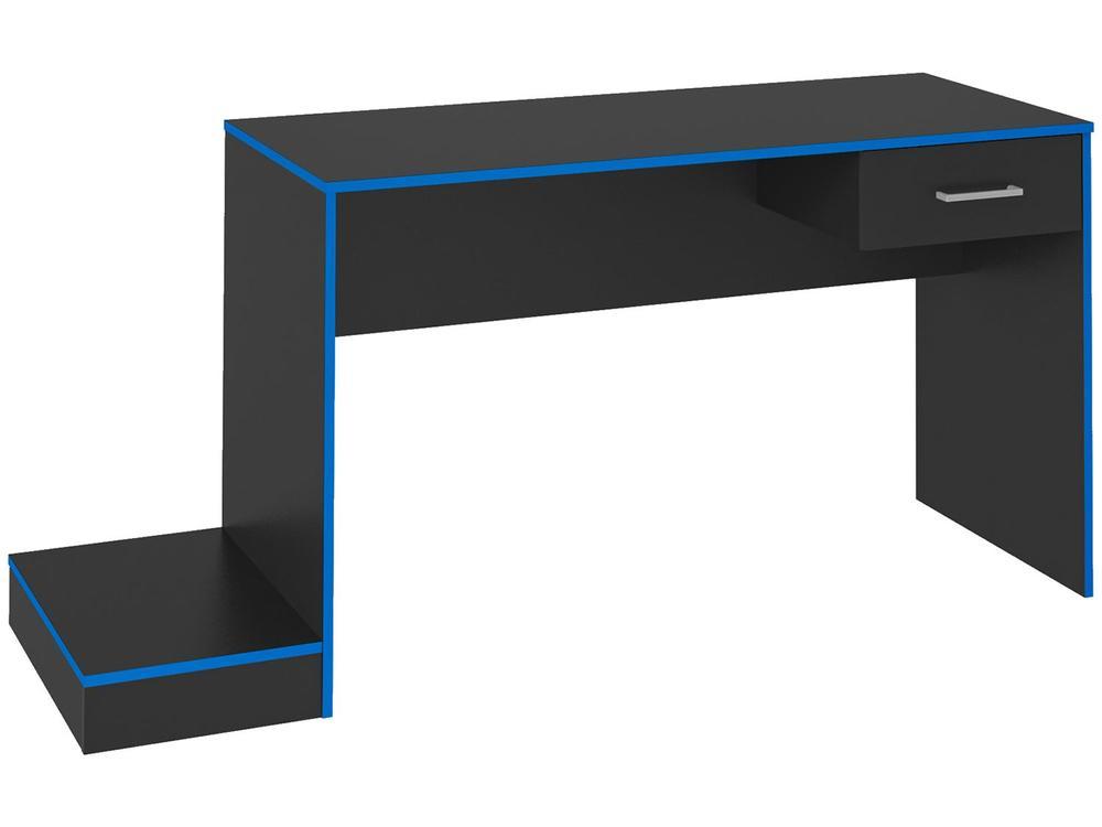 Mesa Gamer Artely Preto e Azul 1 Gaveta - 4