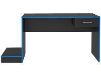 Mesa Gamer Artely Preto e Azul 1 Gaveta - 3