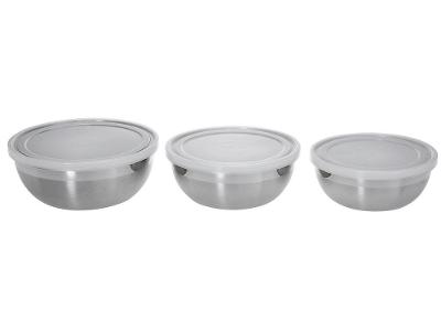 Jogo de Potes de Inox Tramontina com Tampa Redondo Freezinox 3 Peças