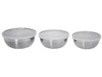 Jogo de Potes de Inox Tramontina com Tampa Redondo Freezinox 3 Peças - 1