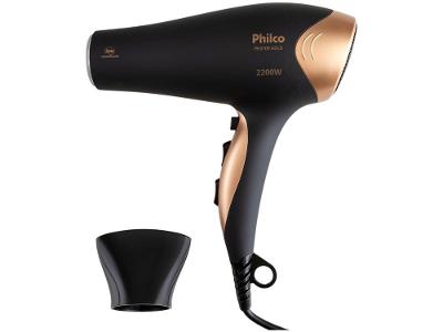 Secador de Cabelo Philco PH3700 Gold com Íons 2000W 2 Velocidades