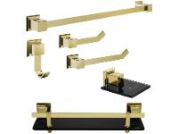 Kit Banheiro Inox Ducon Metais Gold GO5000 - 1