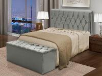 Cabeceira Queen Acolchoado Suede Dobuê Movelaria Istambul Grafite - 3