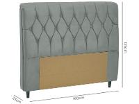 Cabeceira Queen Acolchoado Suede Dobuê Movelaria Istambul Grafite - 4