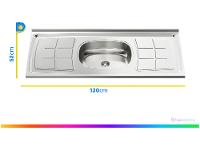 Pia de Cozinha Inox 120x52cm Ghel Plus - 3