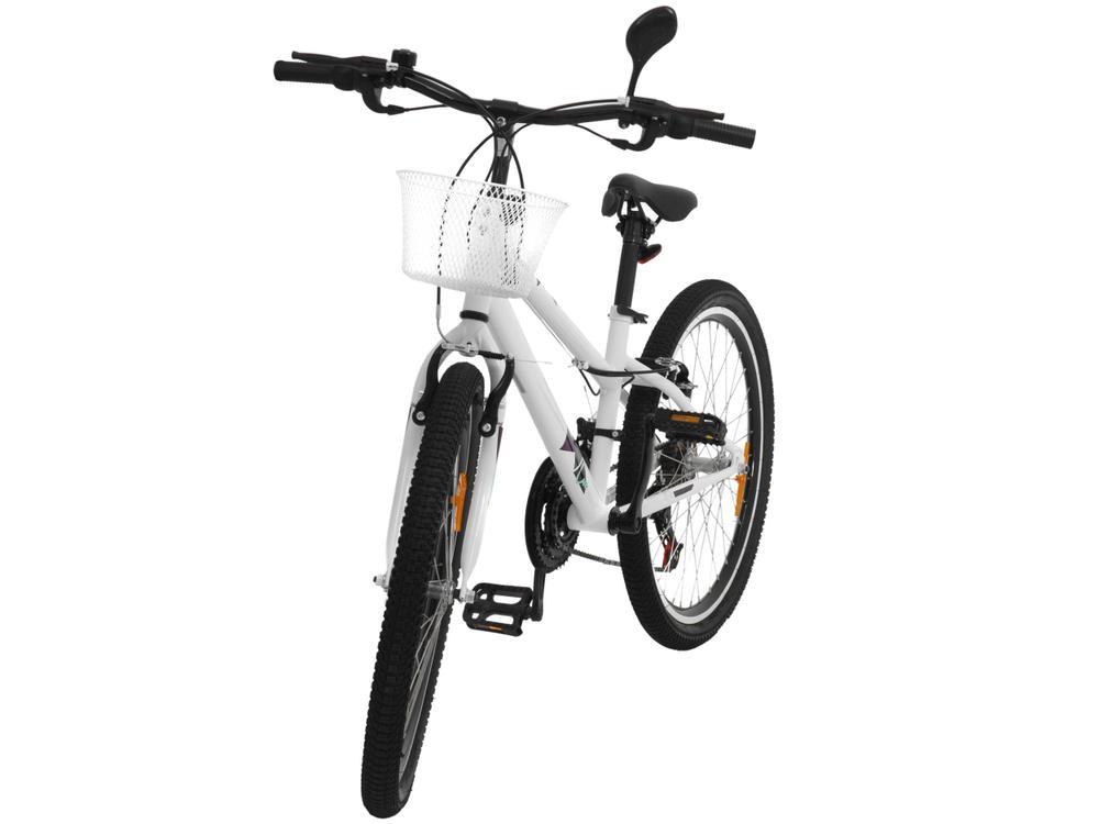 Bicicleta Infantil Aro 24 Caloi Ceci T13R24V21 - Branca com Cesta 21 Marchas Freio V-Brake - 4