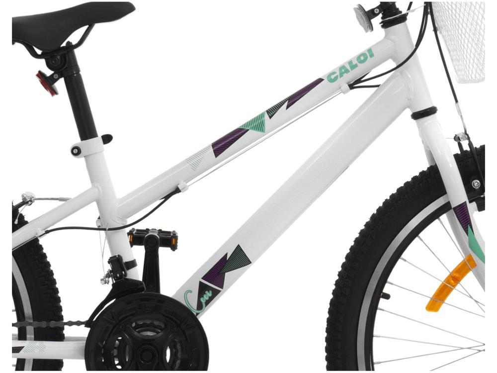 Bicicleta Infantil Aro 24 Caloi Ceci T13R24V21 - Branca com Cesta 21 Marchas Freio V-Brake - 9