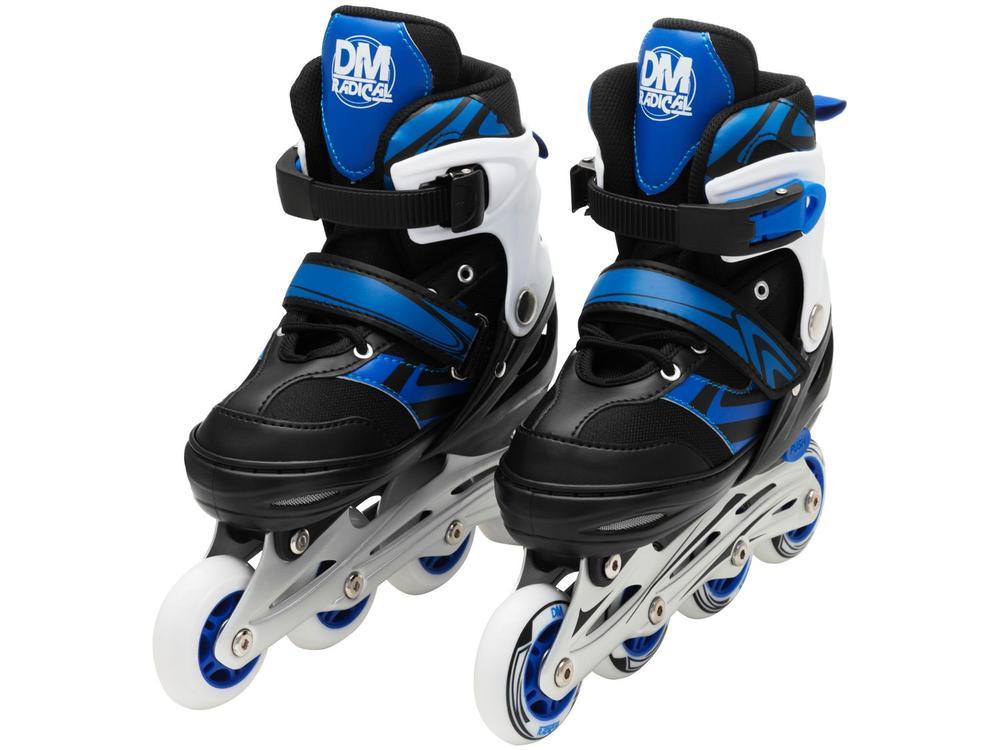 Patins In Line Infantil DM Radical Azul e Preto - 1