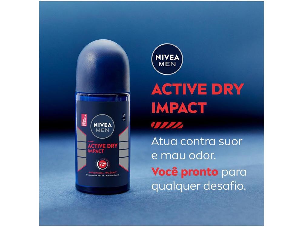 Desodorante Antitranspirante Roll On Nivea Men Active Dry Impact Masculino 50ml - 4