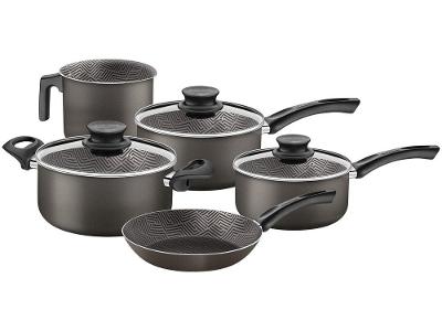 Jogo de Panelas Tramontina Antiaderente de Alumínio Grafite 5 Peças Texture Paris