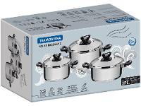 Jogo de Panelas Tramontina Inox Fundo Triplo 3 Peças Solar - 4