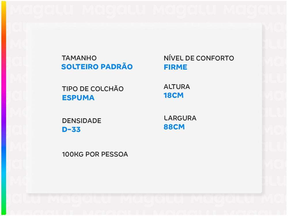 Colchão Solteiro Castor Espuma D-33 18cm de Altura - 3