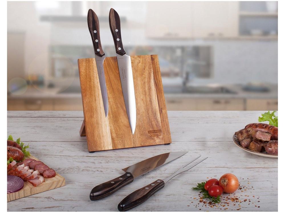 Jogo de Facas Churrasco Tramontina Inox com Suport - 2