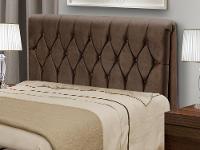 Cabeceira Casal Acolchoado Suede Dobuê Movelaria Istambul Chocolate - 2