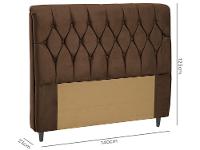 Cabeceira Casal Acolchoado Suede Dobuê Movelaria Istambul Chocolate - 4