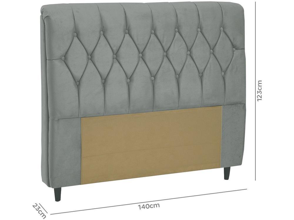 Cabeceira Casal Acolchoado Suede Dobuê Movelaria Istambul Grafite - 4