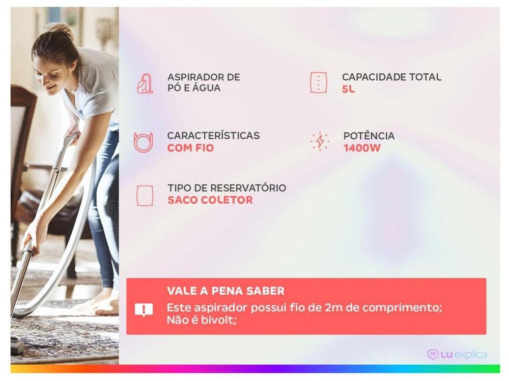 Aspirador de Pó e Água Electrolux 1400W - 2