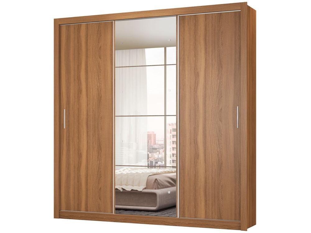 Guarda-roupa Casal com Espelho 3 Portas de Correr 2 Gavetas Demóbile Residence Flex - 1
