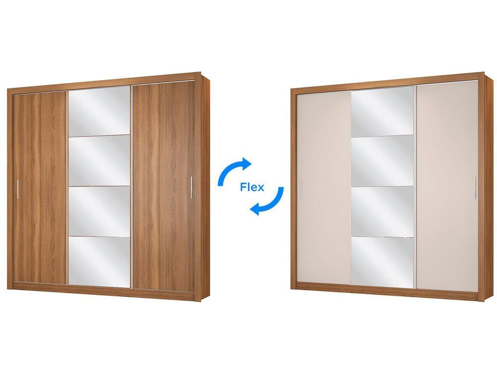 Guarda-roupa Casal com Espelho 3 Portas de Correr 2 Gavetas Demóbile Residence Flex - 4