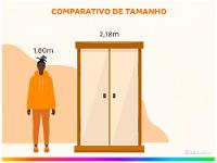 Guarda-roupa Casal com Espelho 3 Portas de Correr 2 Gavetas Demóbile Residence Flex - 12